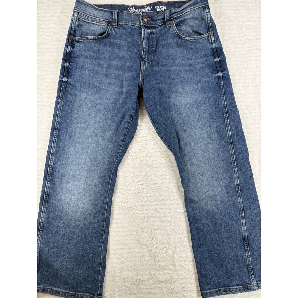 Wrangler Retro Relaxed Boot Jeans Mens 34x30 Blue Med Wash Relaxed Bootcut Denim